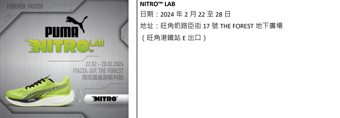 Puma NITRO™ LAB 日期:2024 年 2 月 22 至 28 日