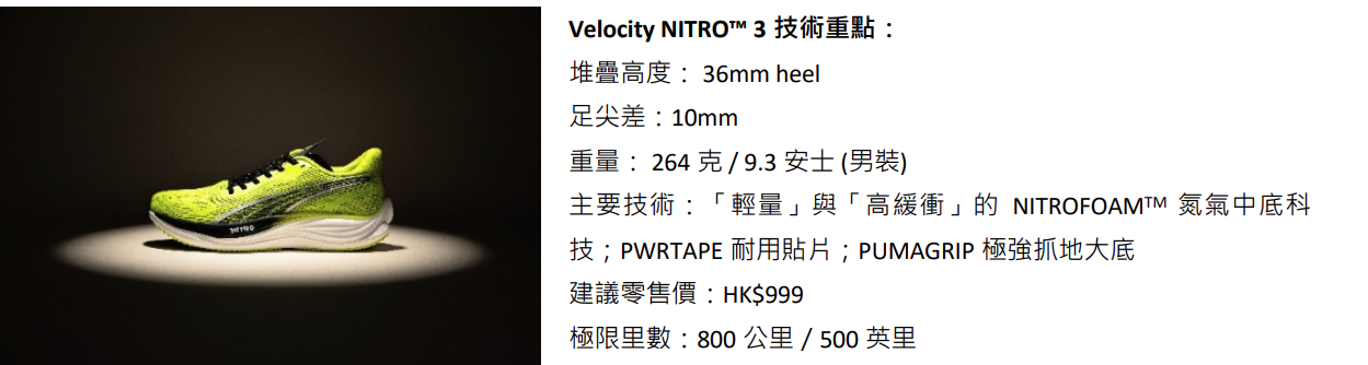 Puma Velocity NITRO™ 3 規格