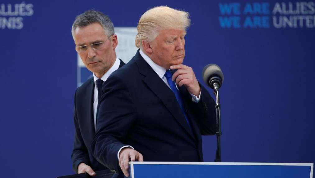 特朗普當年出任總統時,曾威脅稱要退出北約。(資料圖片)