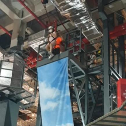 「Starfield安城」的室內運動遊戲場的笨豬跳設施。(示意圖。網上圖片)