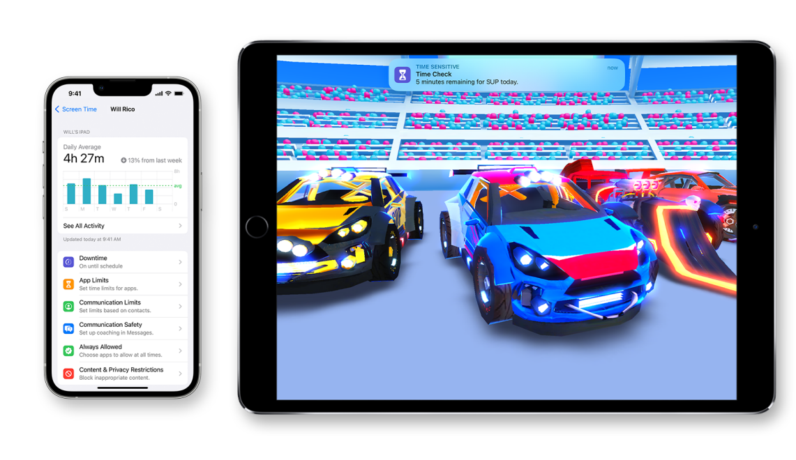 可以透過「螢幕使用時間」功能查看即時報告,了解你在 iPhone、iPad 或 iPod touch 上花了多少時間。你亦可為你想管理的項目設定限制。