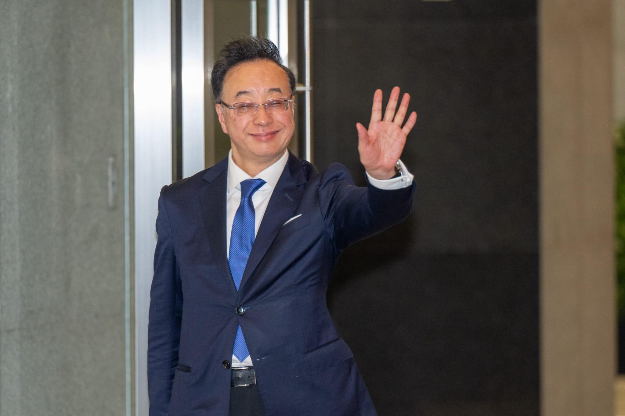 夏寶龍下午會見傳媒高層。(陳奕釗攝)