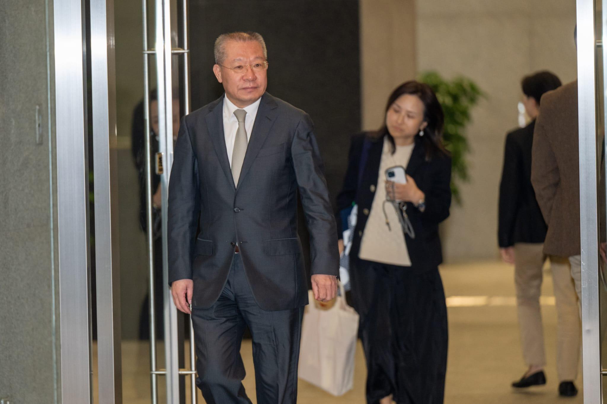 夏寶龍下午會見傳媒高層。(陳奕釗攝)