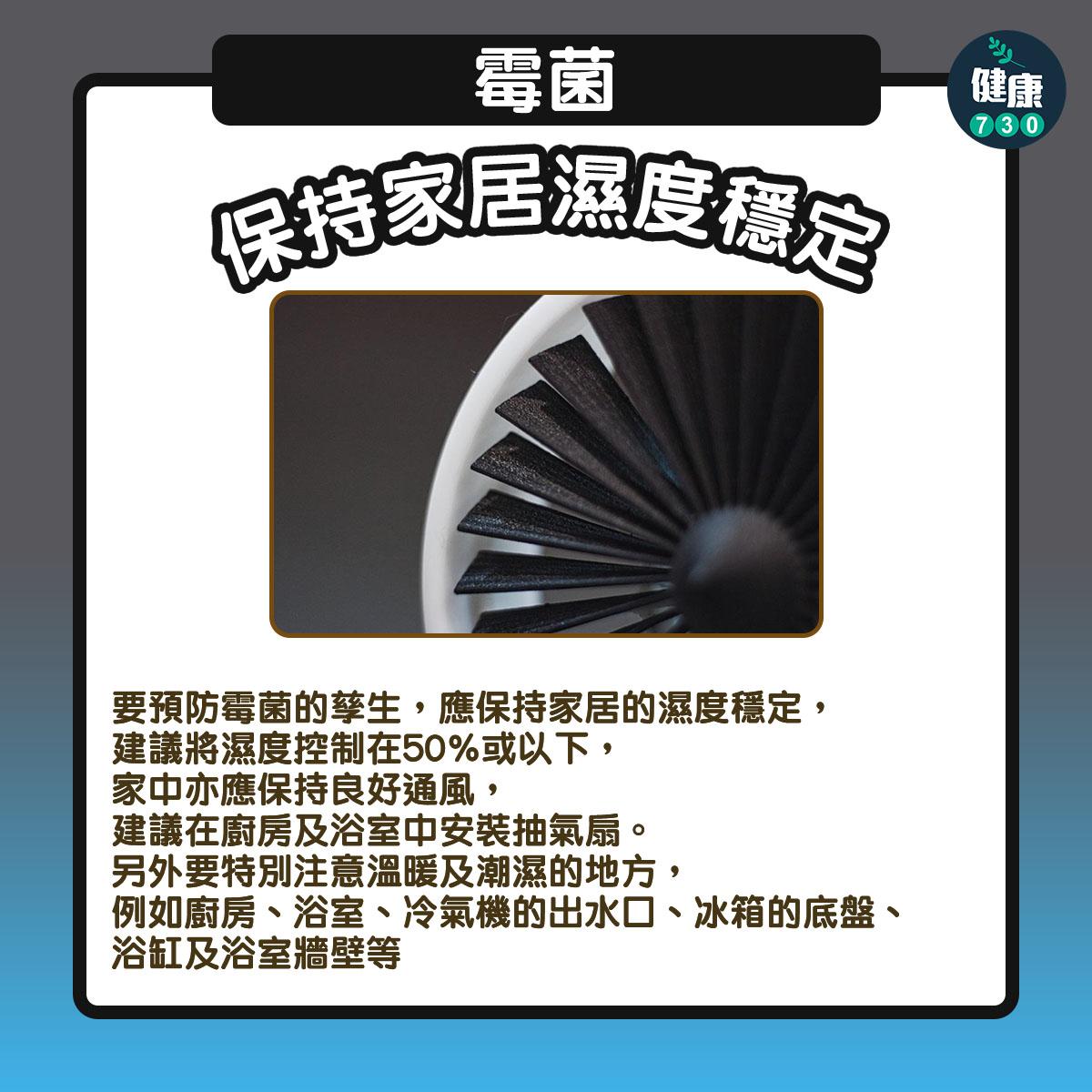 潮濕天氣或引起過敏及哮喘,預防霉菌方法(am730製圖)