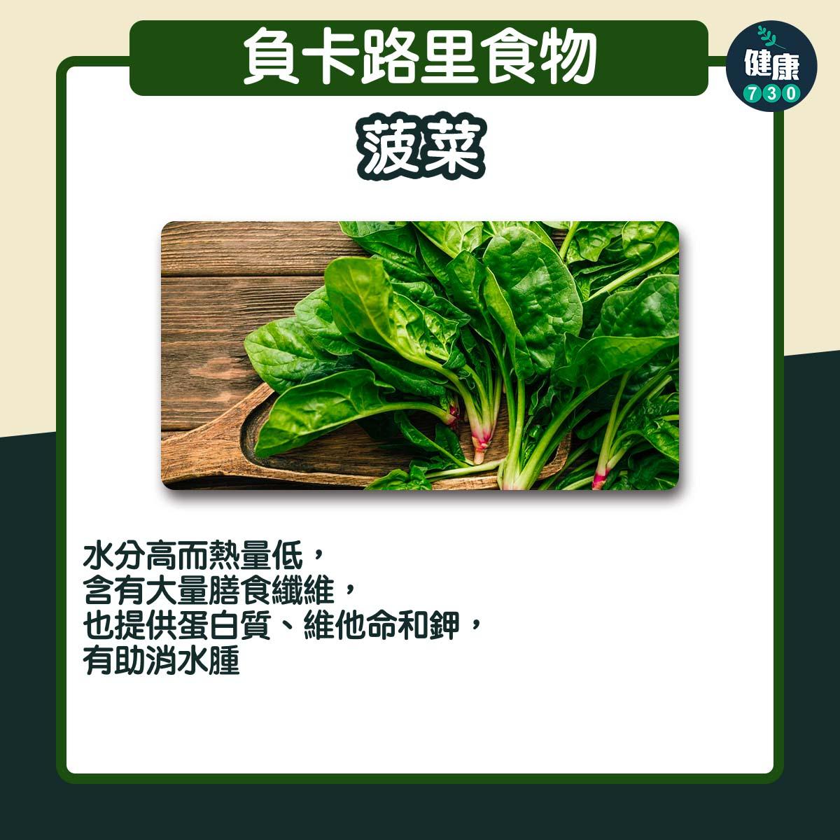 負卡路里食物|波菜(am730製圖)