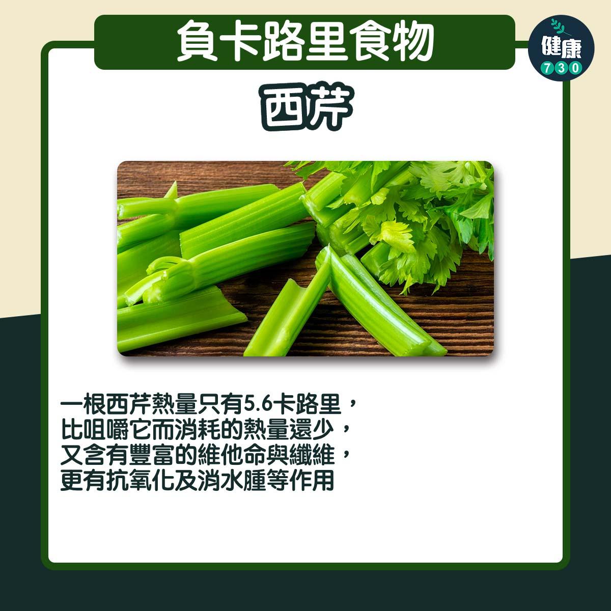 負卡路里食物|西芹(am730製圖)