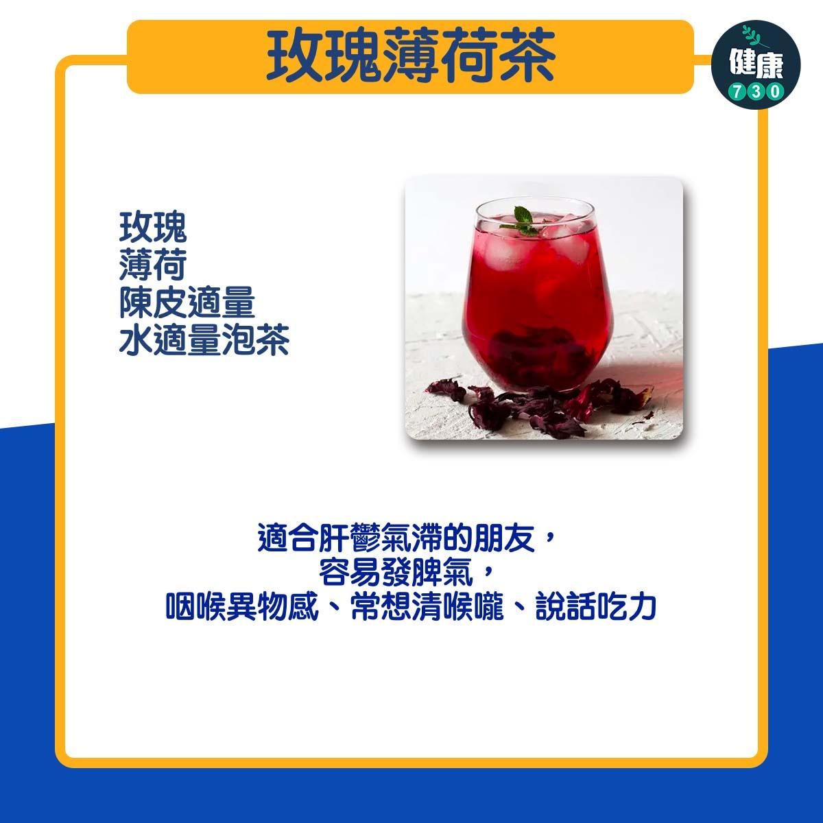 喉嚨痛舒緩|3款茶飲2善不適,玫瑰薄荷茶(am730製圖)