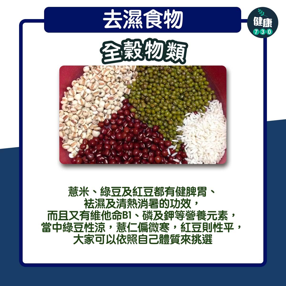 去濕食物|全穀物類(am730製圖)