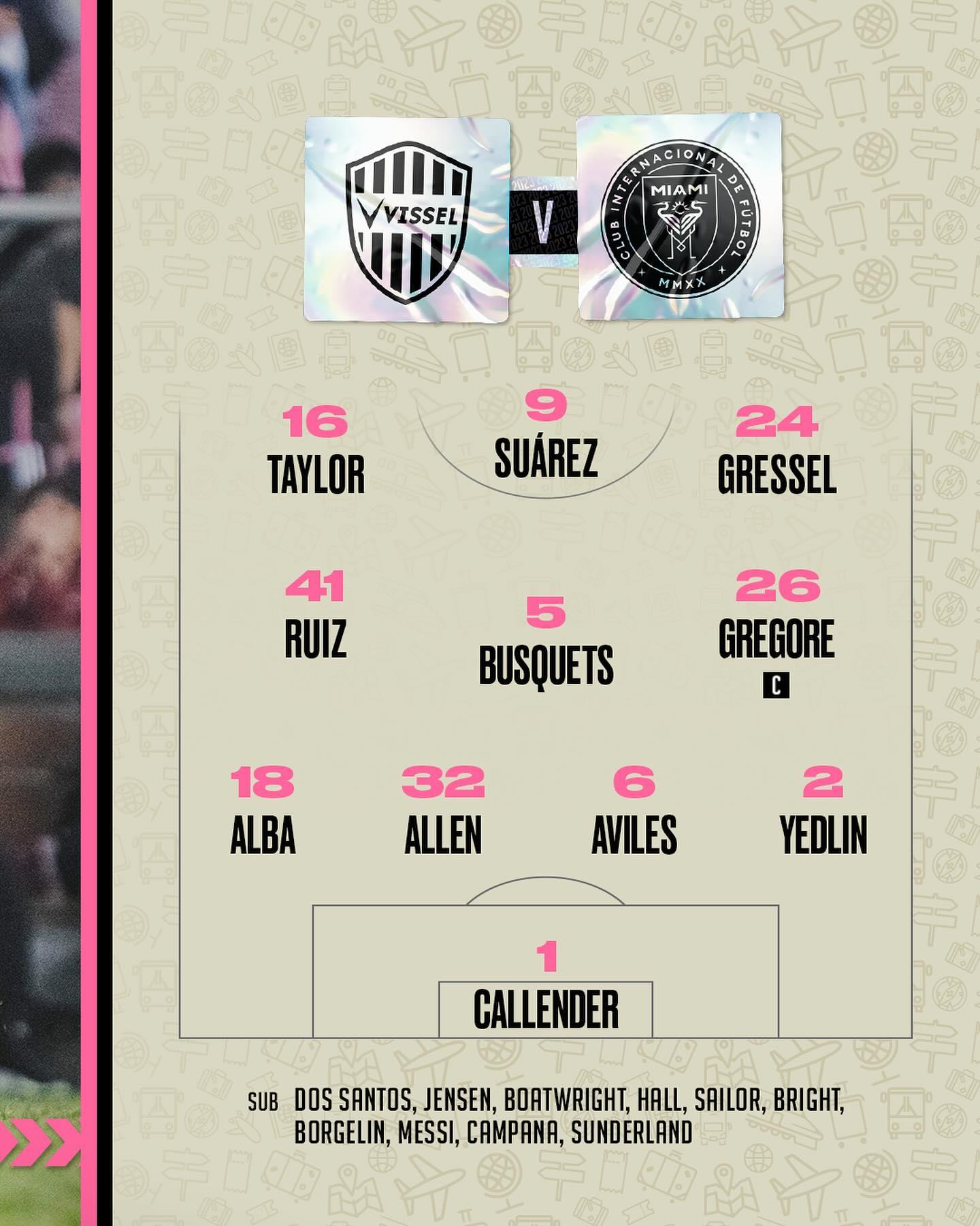 美斯訪日本,國際邁阿密對神戶正選陣容。(影片截圖)