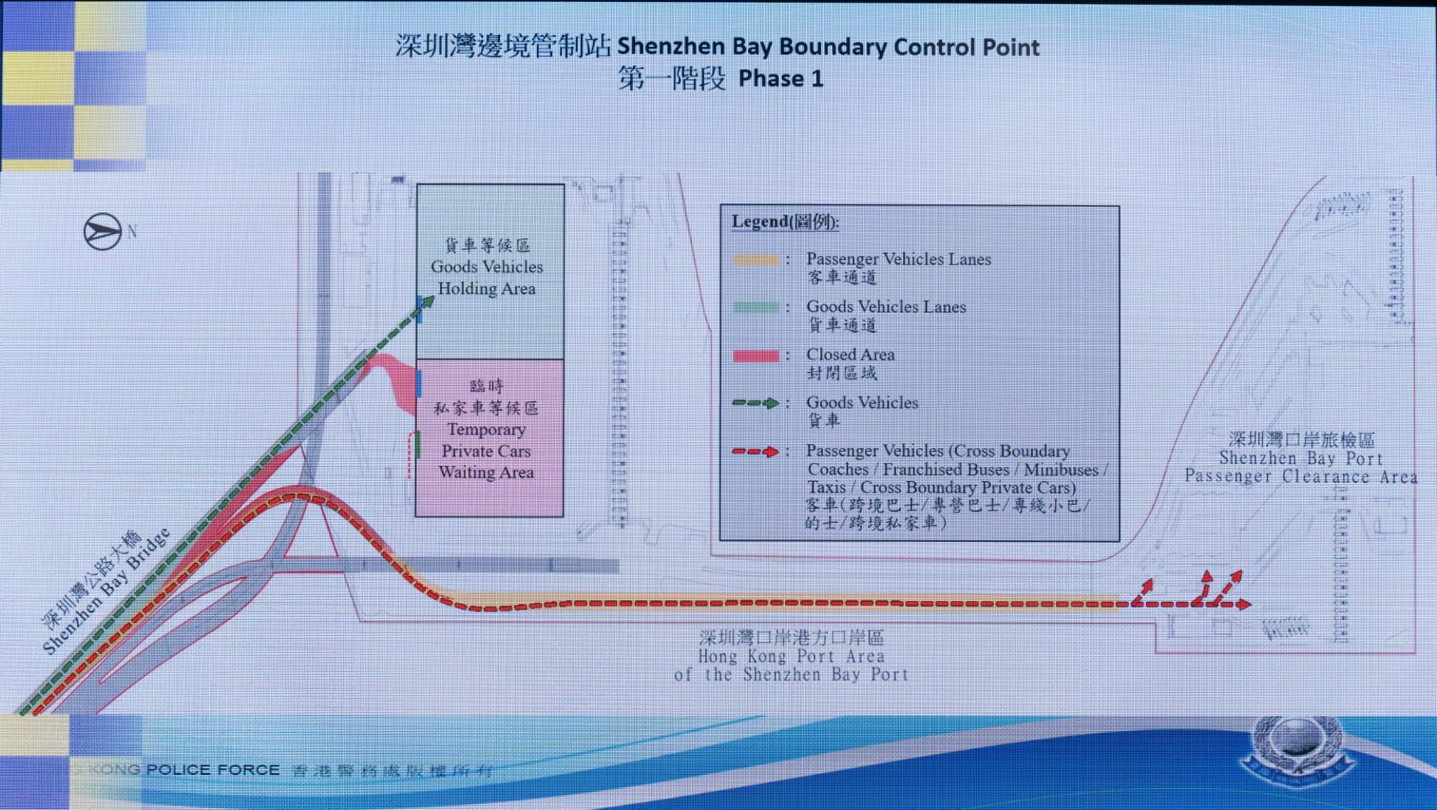 農曆新年2024|深圳灣口岸在年三十至年初四改為通宵服務,並分兩階段實施特別交通安排。(蘇文傑攝)
