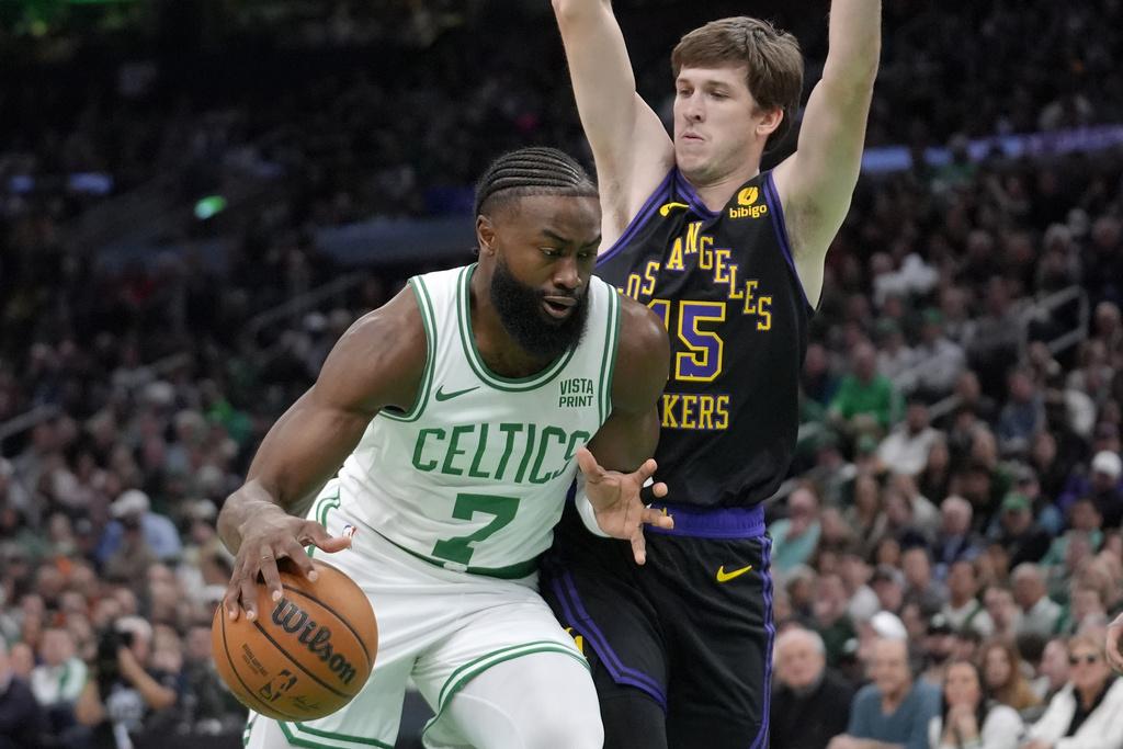 湖人114:105擊敗塞爾特人。(美聯社)