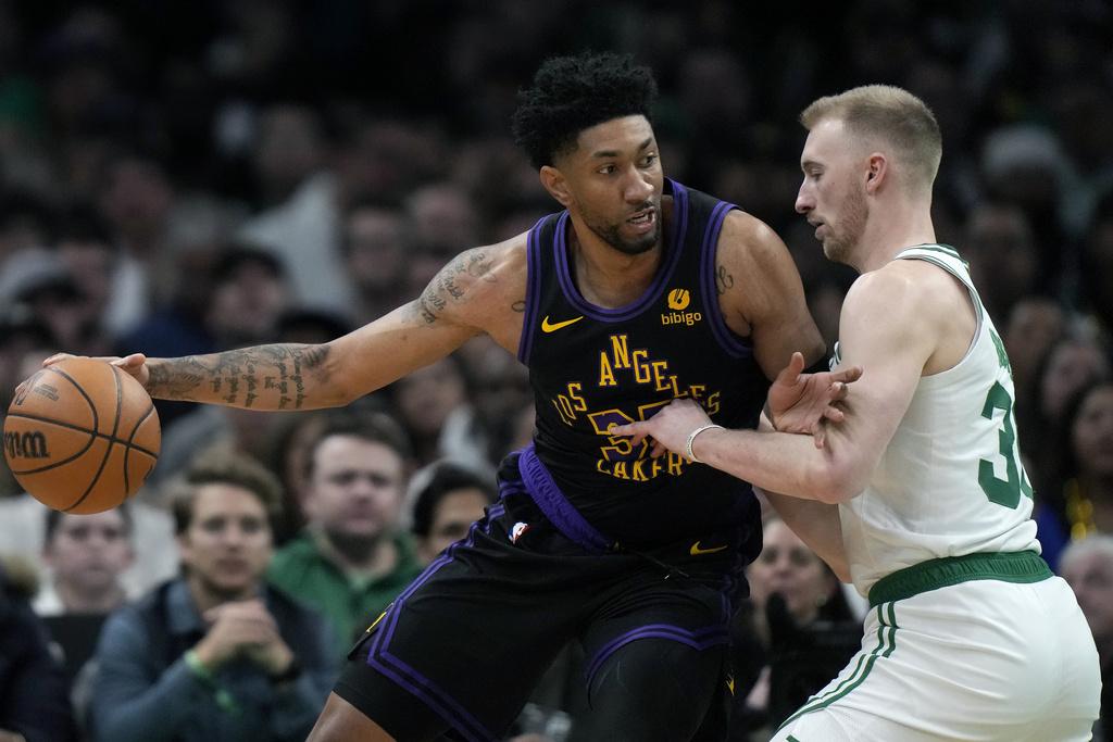 湖人114:105擊敗塞爾特人。(美聯社)