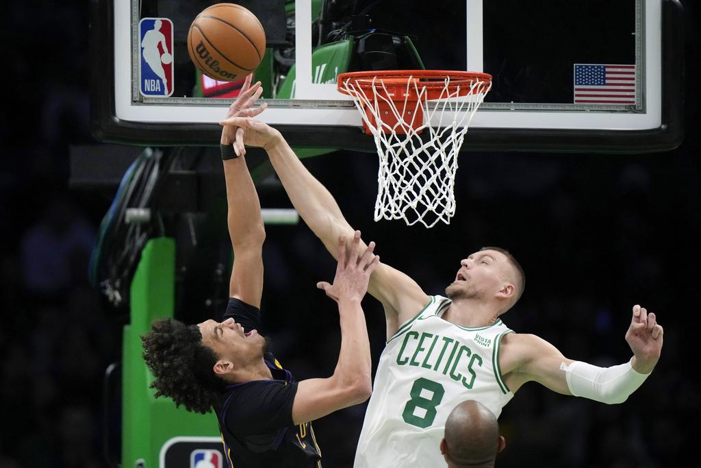 湖人114:105擊敗塞爾特人。(美聯社)