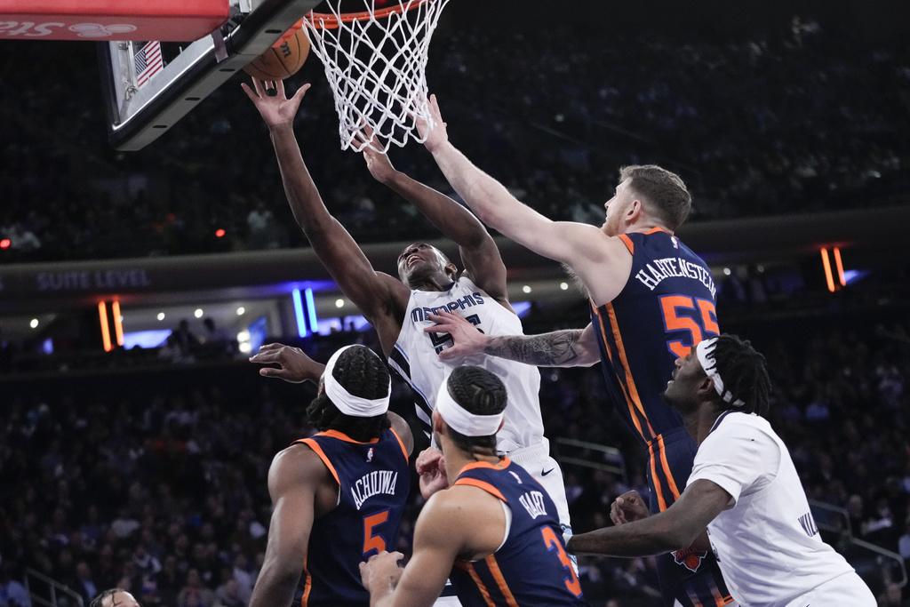 紐約人以123:113擊敗灰熊。(美聯社)