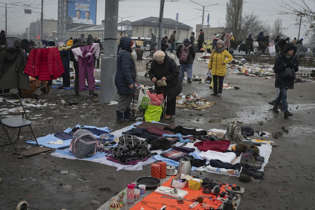 烏克蘭基輔一個跳蚤市場。(美聯社)