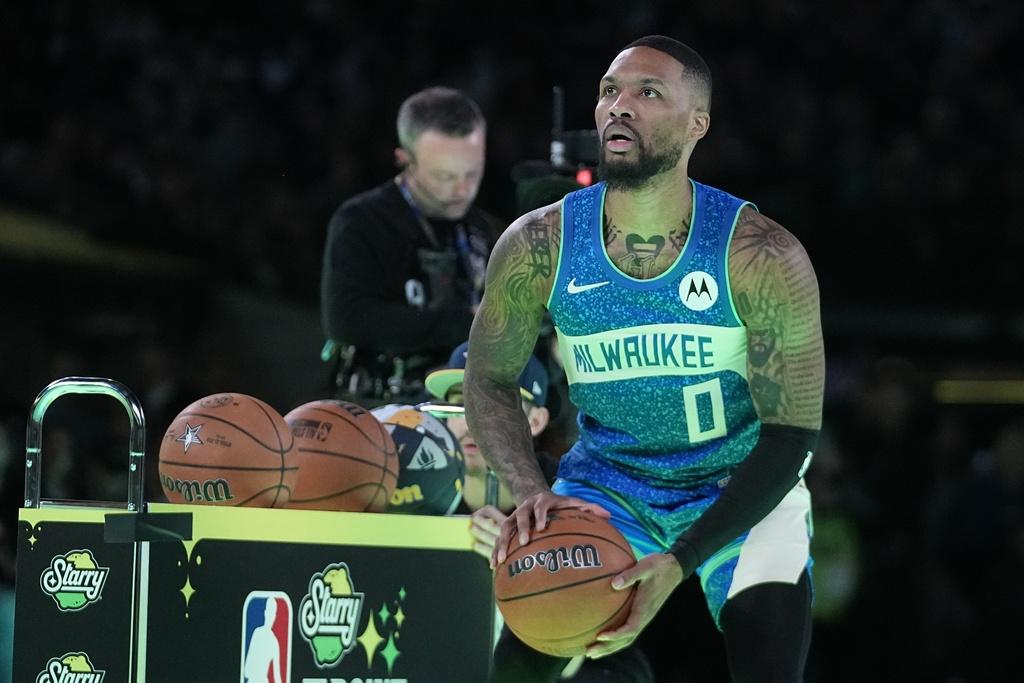 列拿特射入最後一球而贏得3分賽。(美聯社)