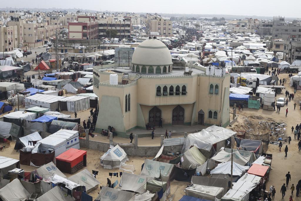 加沙拉法一處難民營。(美聯社)