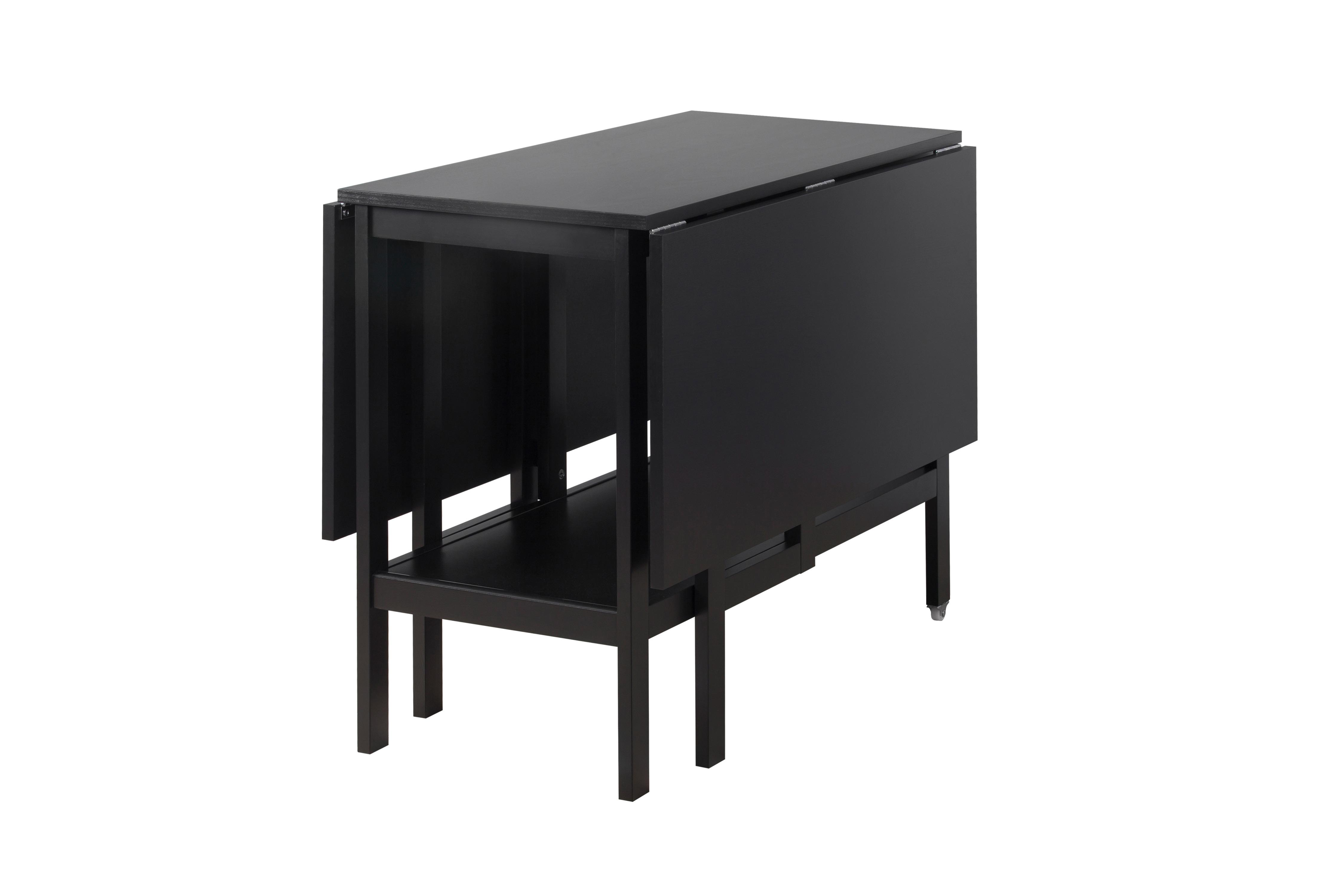 BARSVIKEN摺板檯可按人數需要調整餐檯大小,小巧設計,而且檯面下可放4張摺椅,節省空間。