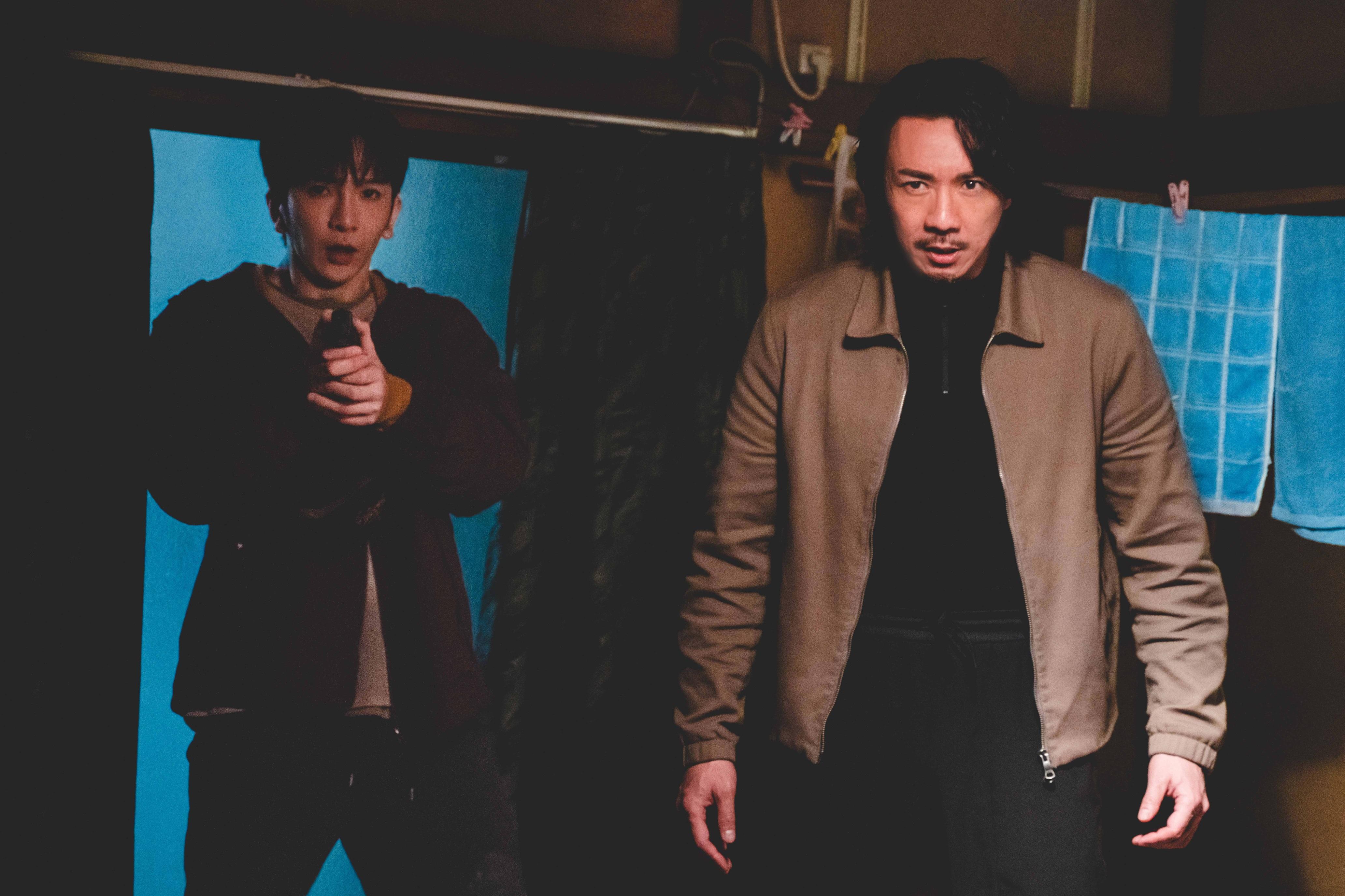 Anson Lo在《盜月者》首次開槍。(劇照)