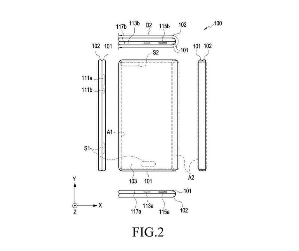 Samsung手機 Galaxy Z Fold 6疑似設計圖。(圖片來源︰X)