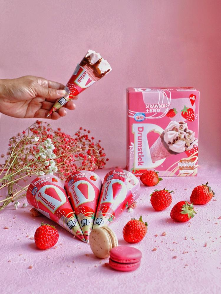 雀巢®DRUMSTICK®士多啤梨脆爆粉紅CONE