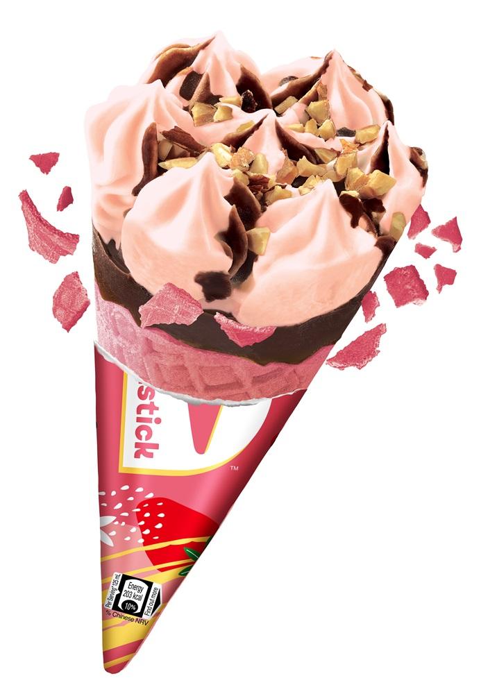 雀巢®DRUMSTICK®士多啤梨脆筒|建議零售價:HK$10/支(單件裝)、HK$39.9/盒(家庭裝,一盒四支)