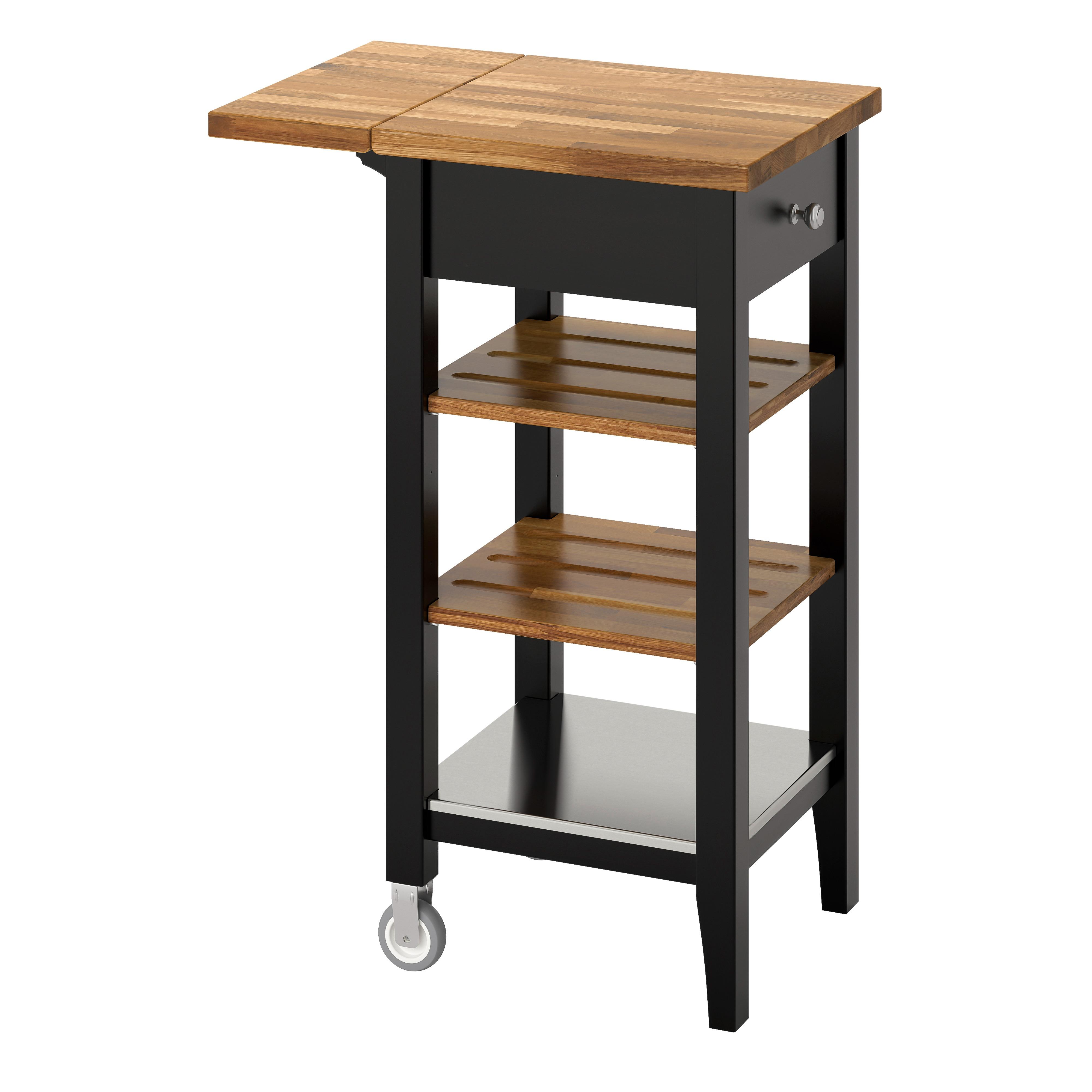 STENSTORP廚房活動几可以為廚房增添額外貯物空間,2塊活動實心橡木層板,可存放瓶子。$799.9