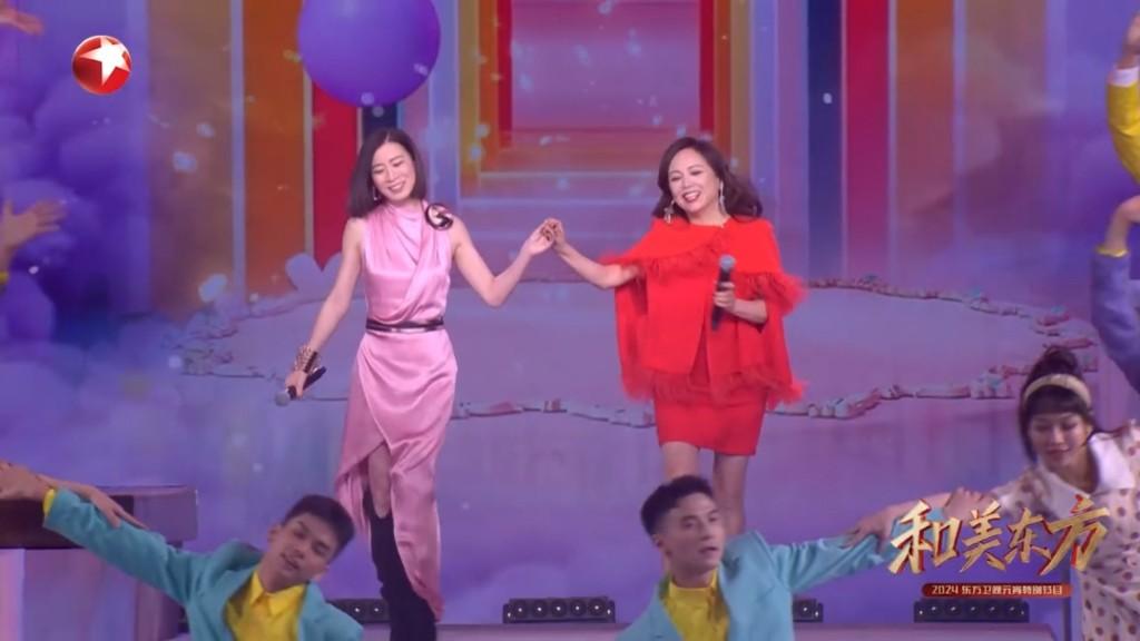 佘詩曼與鄧萃雯在內地的年宵特別節目合唱,為觀眾帶來驚喜。