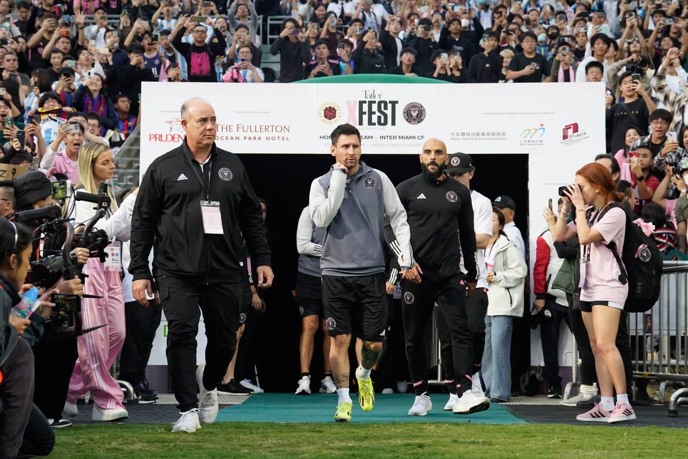 美斯訪香港,國際邁阿密操練,美斯事隔十年再踏足香港大球場。(蘇文傑攝)