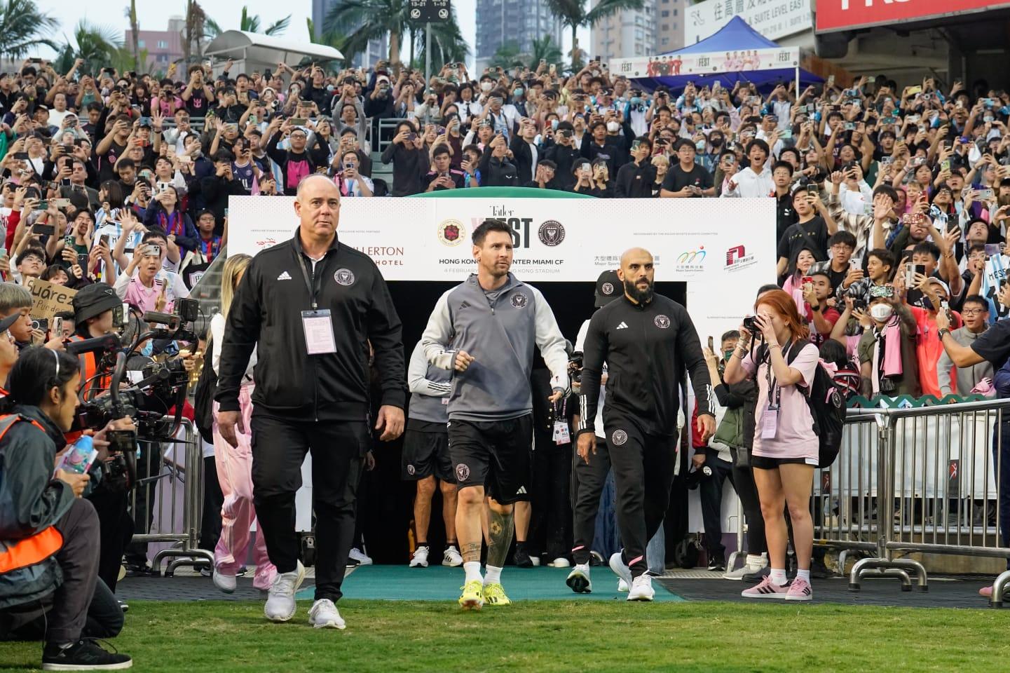 美斯訪香港,國際邁阿密操練,美斯事隔十年再踏足香港大球場。(蘇文傑攝)