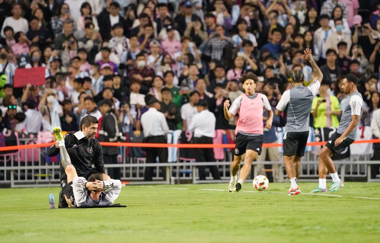 美斯訪香港,國際邁阿密操練,美斯事隔十年再踏足香港大球場。(蘇文傑攝)