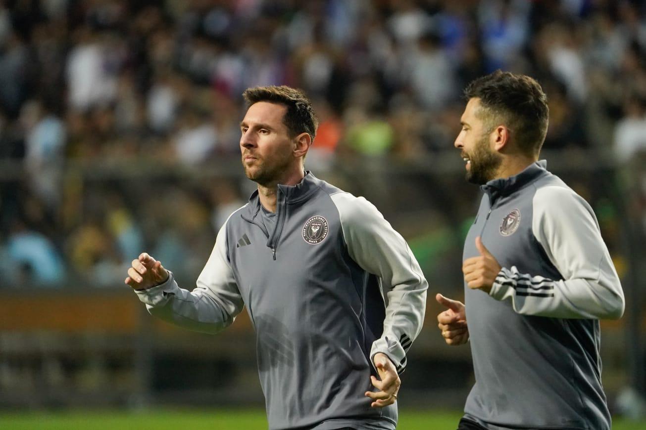 美斯訪香港,國際邁阿密操練,美斯事隔十年再踏足香港大球場。(蘇文傑攝)