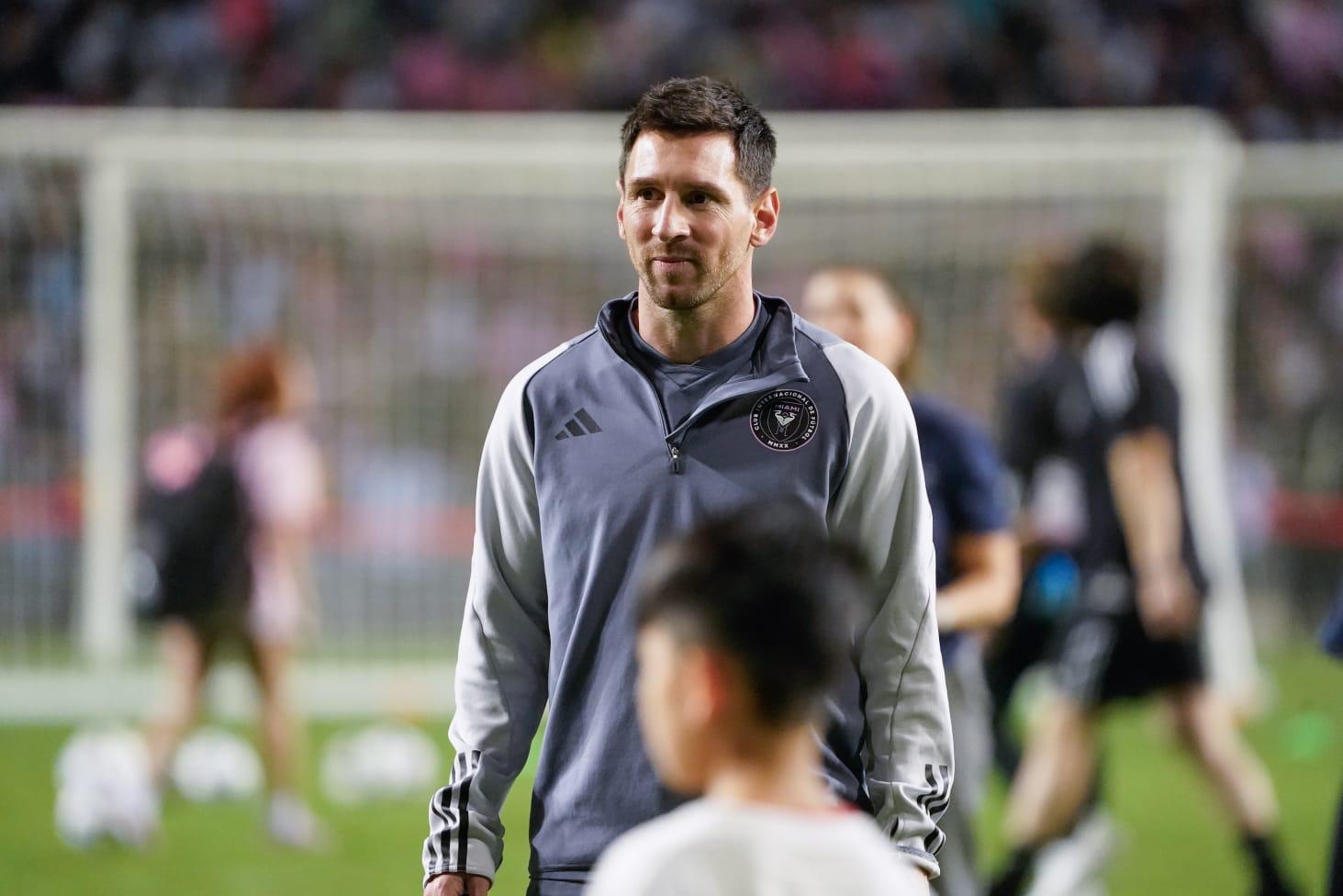 美斯訪香港,國際邁阿密操練,美斯事隔十年再踏足香港大球場。(蘇文傑攝)