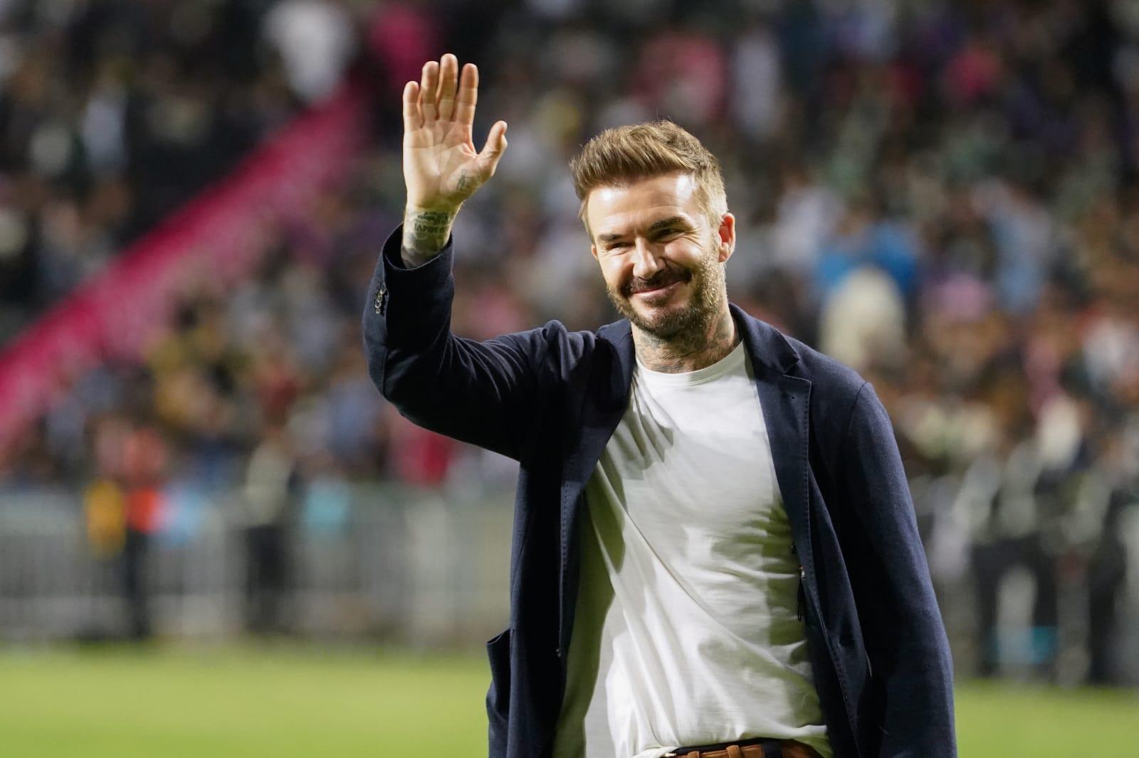 美斯訪香港,國際邁阿密操練後,碧咸主動參與慈善足球活動交流,魅力十足。(蘇文傑攝)