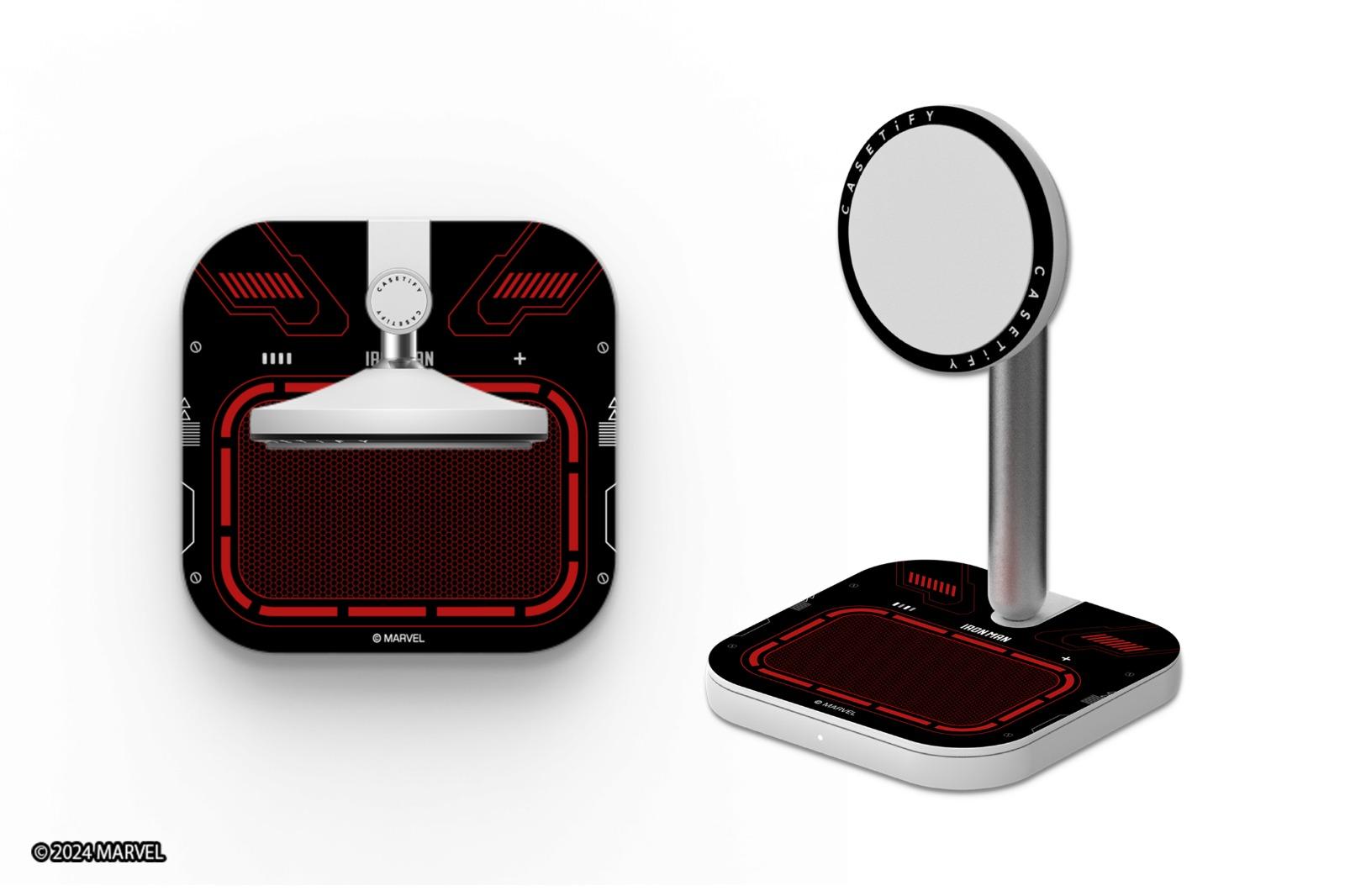 CASETiFY Iron Man聯乘設磁力無線充電器、AirTag 掛環、指環支架和手機支架、2 合 1 充電座等