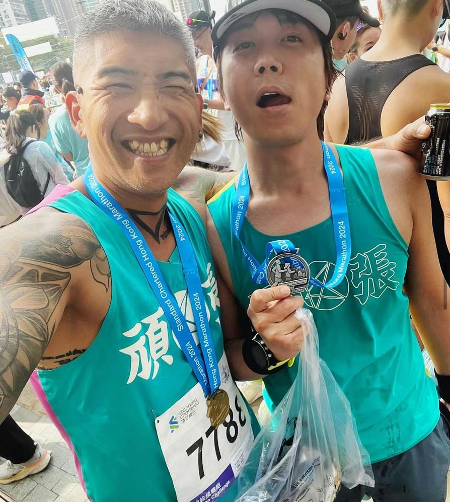 恆仔不時跟Sammy@KOLOR練跑,備戰首個半馬,