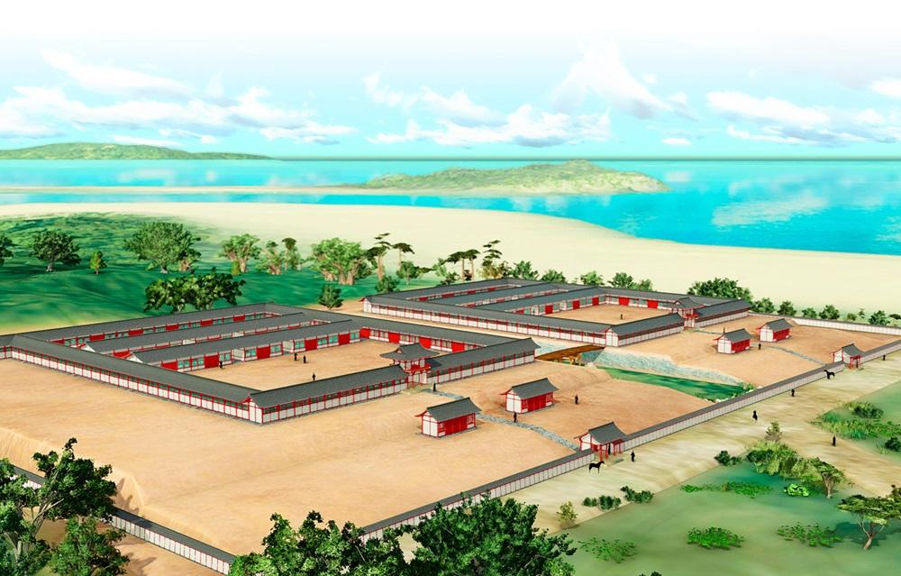福岡鴻臚館的古代形象畫。(網頁圖片)