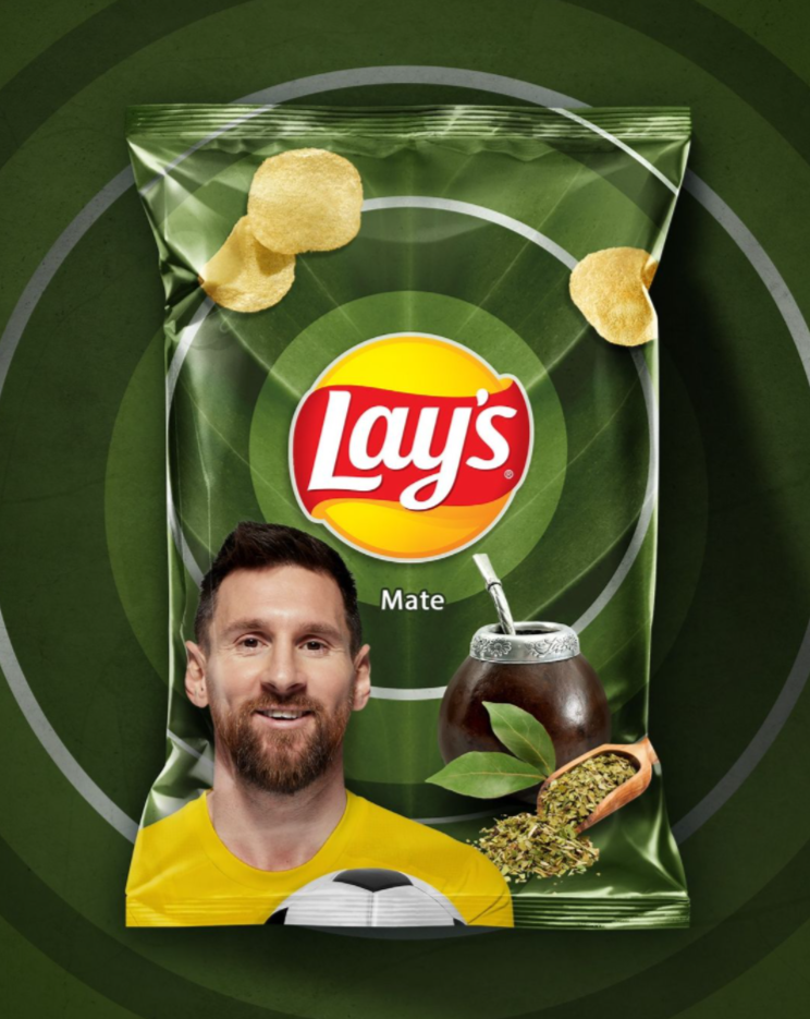 Lay's看準商機推出馬黛茶味薯片,並邀請美斯充當代言人,拍攝了一攝馬黛茶薯片廣告。