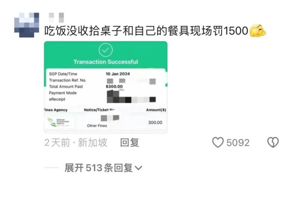 新加坡「罰款地雷」。(互聯網)