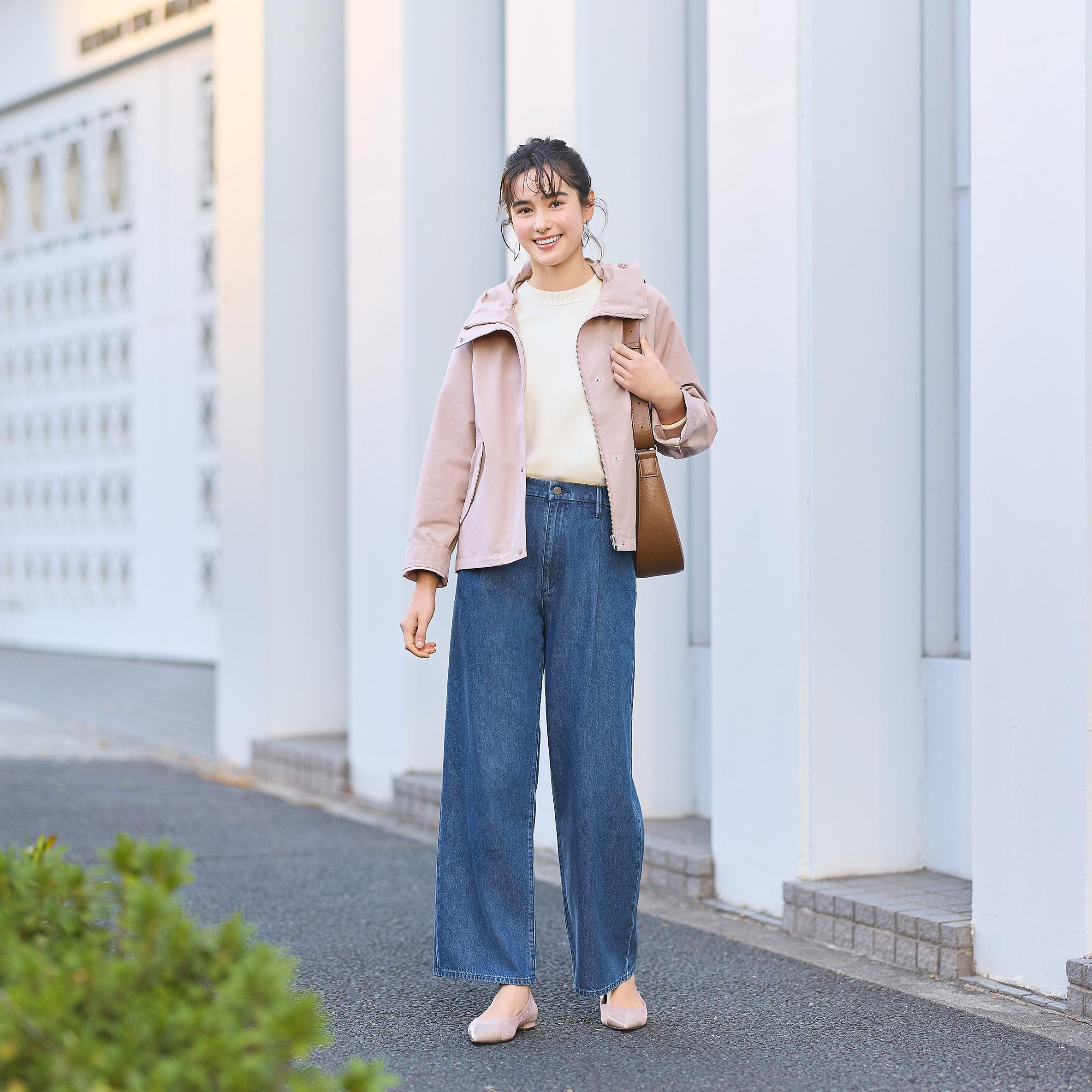 垂墜牛仔打褶長褲