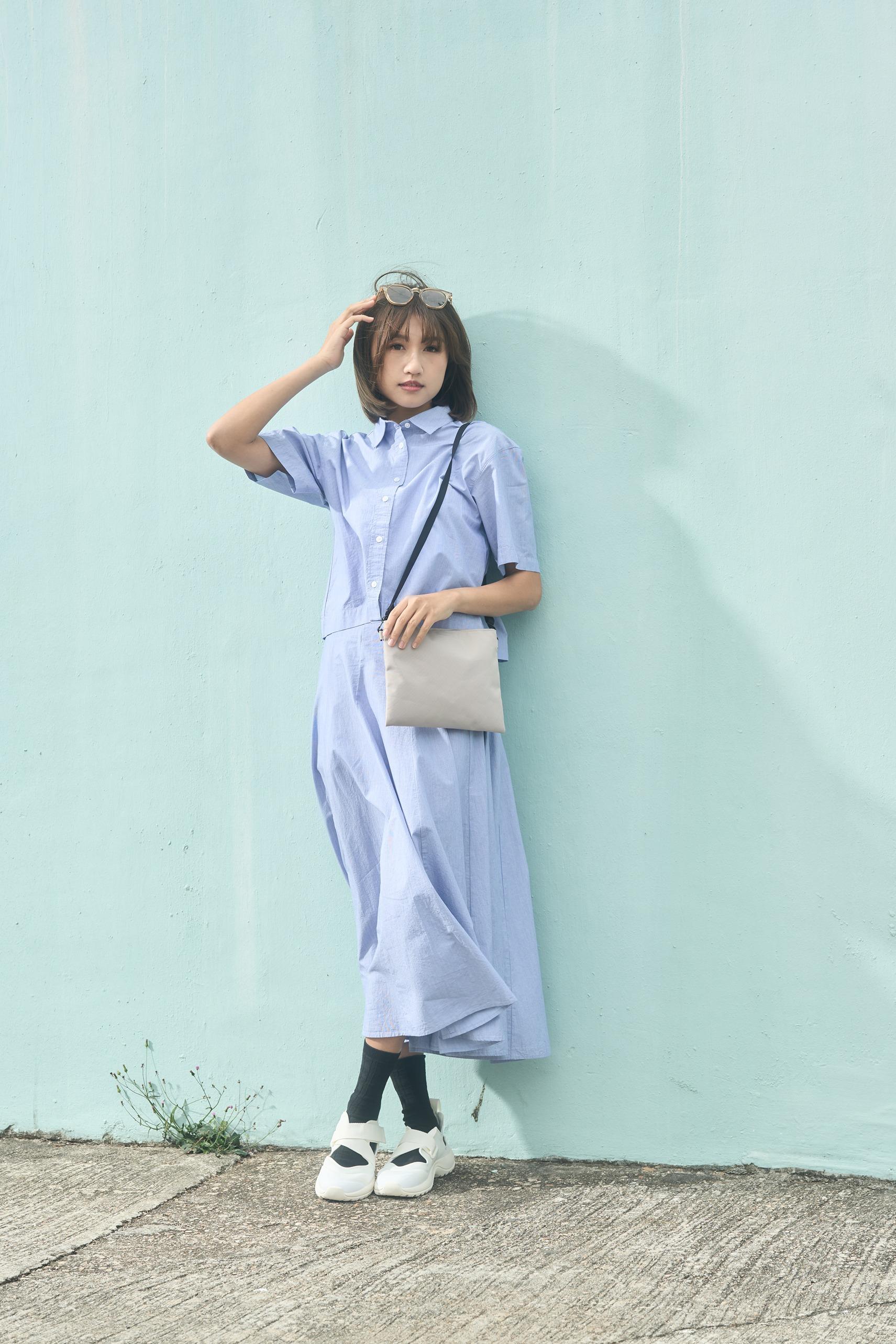 女裝有機棉涼感短袖裇衫 原價:$228 女裝有機棉涼感喇叭裙 原價:$388