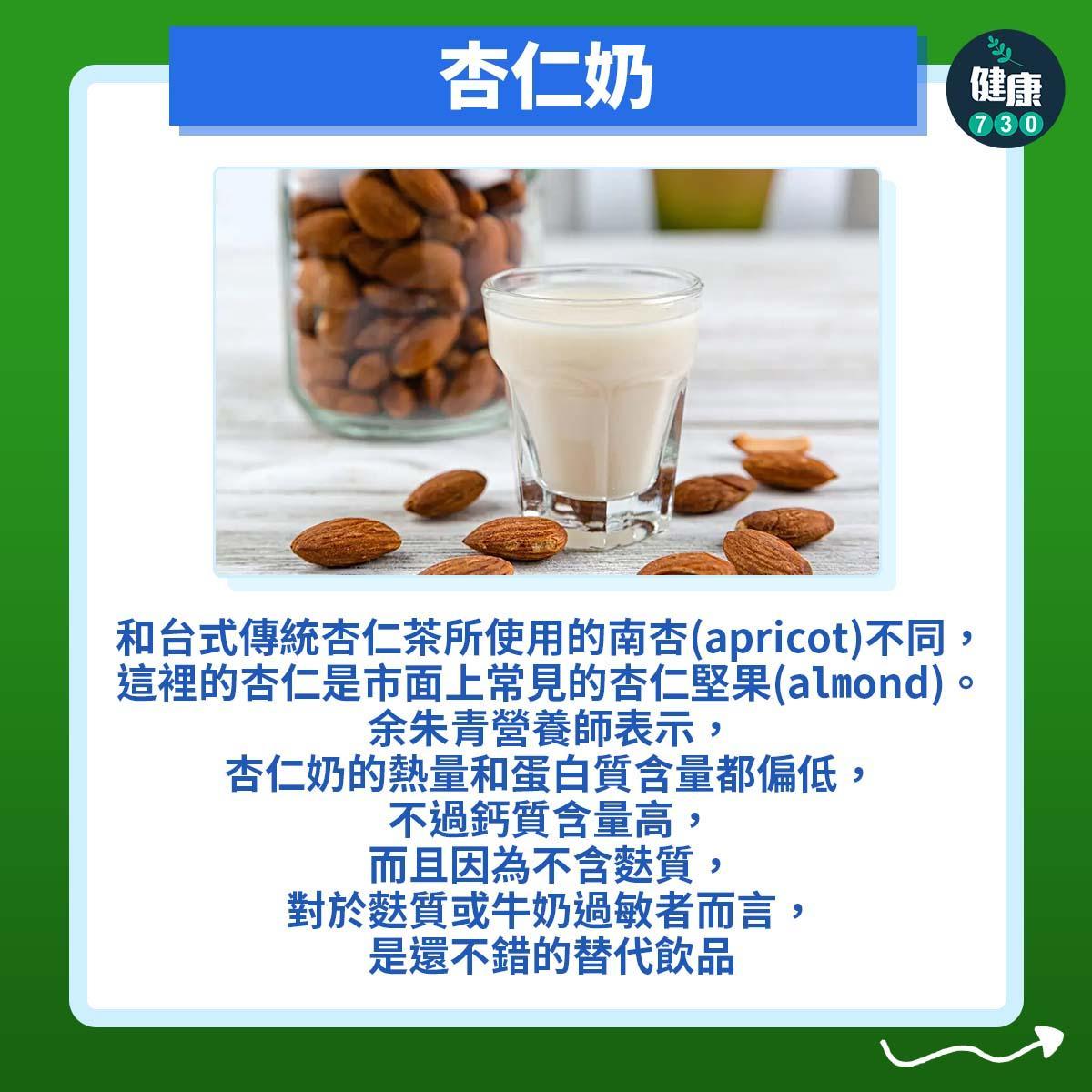 植物奶,杏仁奶(am730製圖)