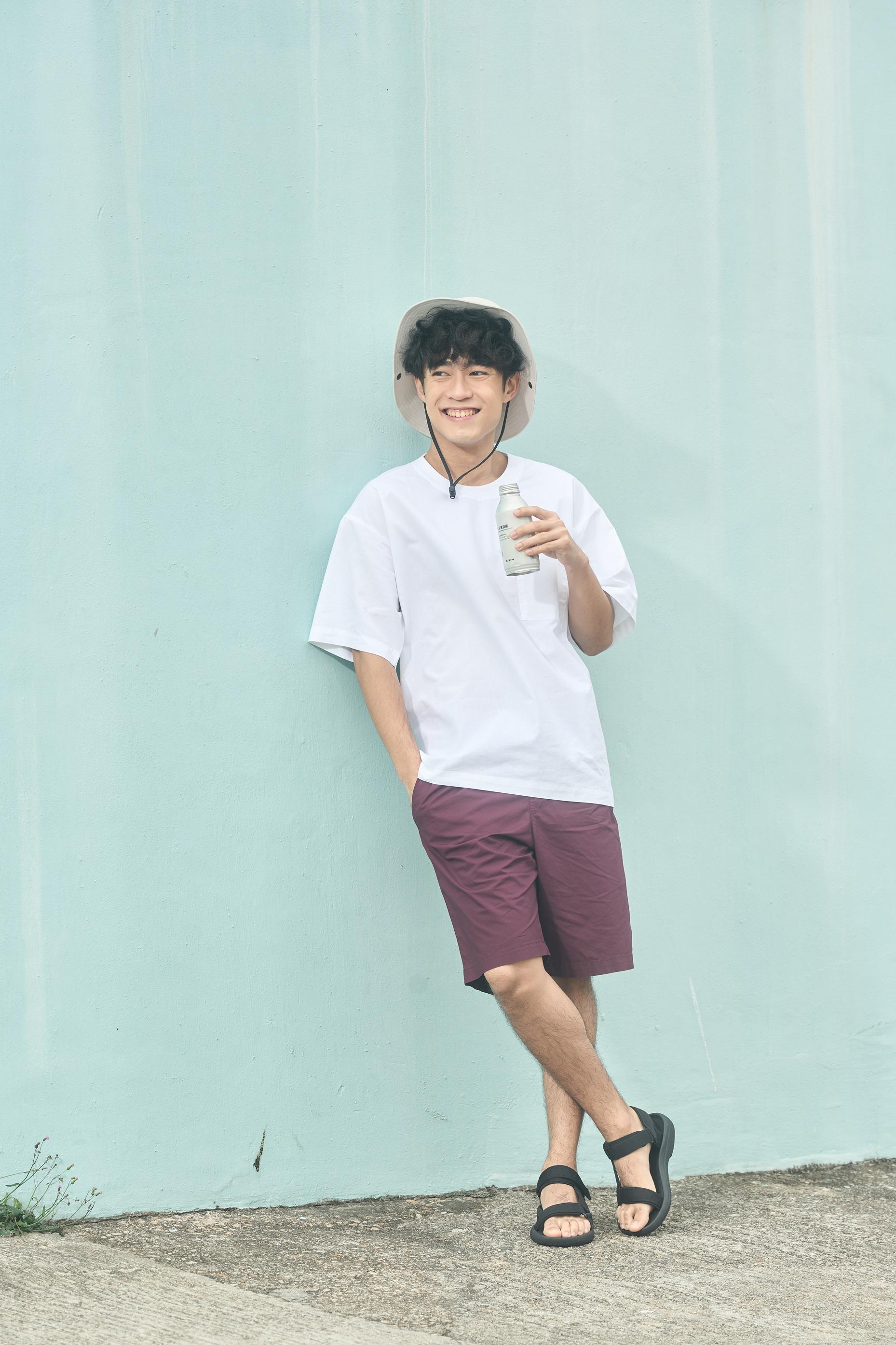 男裝有機棉混涼感梭織短袖T裇 $258