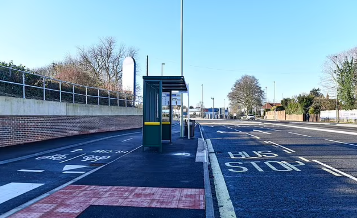 附近亦有巴士站遮擋路牌。(互聯網)