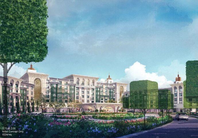 效果圖來看,第三座酒店將具有老上海建築風韻。(上海迪士尼網頁)