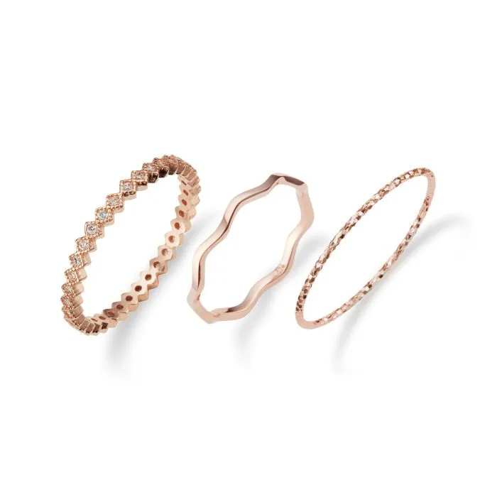 HAESOO.L Layered 戒指套裝 - 玫瑰金色【網上限定】原價$714 特價$571.2