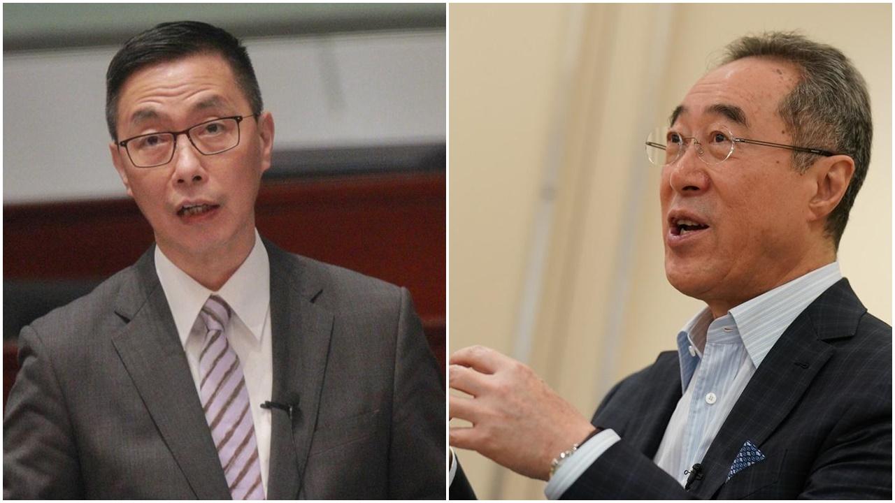 西九管理局董事局主席唐英年(右)指尚未收到政府有關西九財案的回覆,文體旅局局長楊潤雄稱會盡快回應。