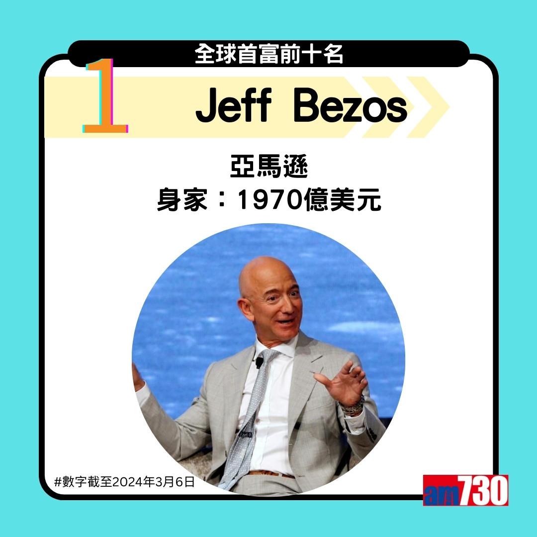 全球首富|馬斯克與貝索斯身家差距因股價分歧,不時互換位置(am730製圖)