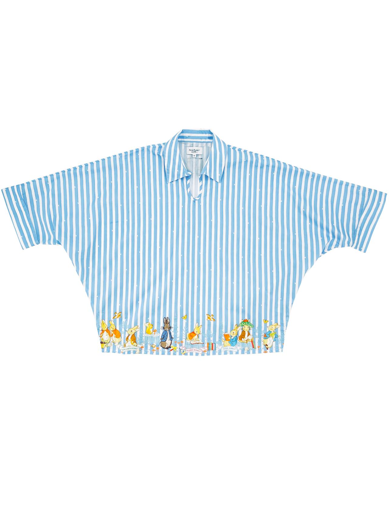 Chevignon x Peter Rabbit 下擺條紋印花襯衫 $759