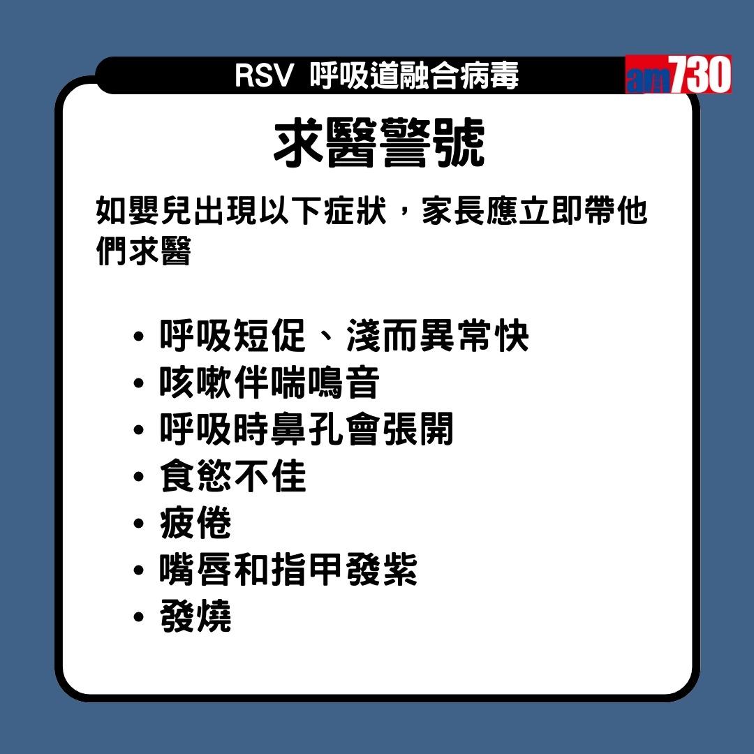 RSV呼吸道融合病毒是甚麼?求醫警號(am730製圖)